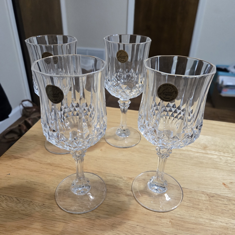Longchamp Clear Crystal Wine Glass Set